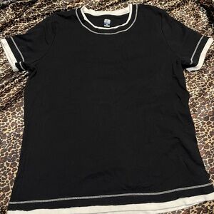 Y2k Sporty Sjb Active Layered Trim Short Sleeve Tee